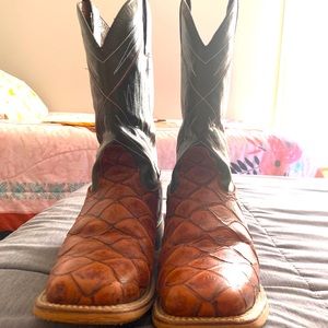 Fish Print Cowboy boots